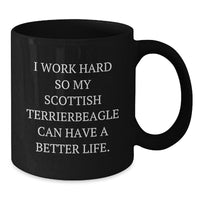 Load image into Gallery viewer, Funny Scottish Terrier Dog Gifts from Men to Friends on Birthday - &#39;I Work Hard...&#39; - Additional
