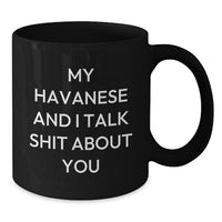 Load image into Gallery viewer, Havanese Dog Lovers Funny Gifts from Friends, Family, and Coworkers for Birthday - My Havanese And I Talk Shit About You Mug - Additional
