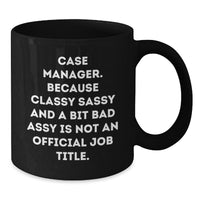 Load image into Gallery viewer, Funny Case Manager Gifts for Men, Gifts from Boss, Unique Black Coffee Mug for Case Manager, Christmas Unique Gifts for Women - Additional
