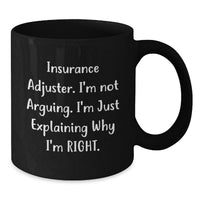 Load image into Gallery viewer, Funny Insurance Adjuster Gifts for Men - Black Coffee Mug - Christmas Unique Presents from Friends and Family - Additional