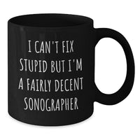 Load image into Gallery viewer, Funny Quirky Sonographer Christmas Unique Gifts for Friends and Coworkers - I&#39;m A Decent Sonographer Black Coffee Mugs - Additional
