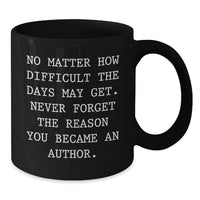 Load image into Gallery viewer, Author Gifts for Men, Funny Inspirational Quote Gifts from Friends, Black Christmas Mugs for Coffee Lovers, &#39;Never Forget The Reason You Became An Author.&#39; - Additional
