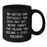 Load image into Gallery viewer, Civil Engineer Inspiration, Funny Quote Black Coffee Mug Gifts from Friends to Civil Engineer Men on Valentine's - Additional