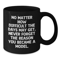 Load image into Gallery viewer, Funny Model Gifts - Black Coffee Mug 'Never Forget The Reason You Became A Model' Valentine's Unique Gifts from Friends to Model - Additional
