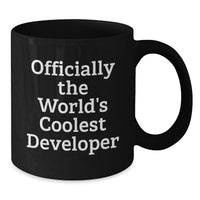 Load image into Gallery viewer, Unique Developer Gifts, Funny 'Officially The World's Coolest Developer' Black Coffee Mug, Perfect for Mother's Day - Additional