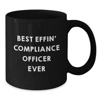 Load image into Gallery viewer, Funny Compliance Officer Gifts from Coworkers, Best Effin' Compliance Officer Ever Love, Valentine's Unique Black Coffee Mugs - Additional