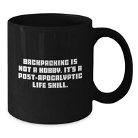 Load image into Gallery viewer, Funny Backpacking Gifts for Men - 'Backpacking Is Not A Hobby' Black Coffee Mug for Dad, Father's Day Unique Ideas, Hiking Enthusiasts, Outdoor Lovers, Camping Mates - Additional