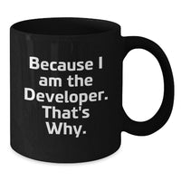 Load image into Gallery viewer, Funny Developer Quotes Gifts for Men, Black Coffee Mug, Graduation Unique Gifts from Friends and Family to Developer - Additional