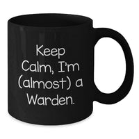 Load image into Gallery viewer, Warden Keepsake Black Coffee Mug 11oz for Him Birthday Gift Ceramic - Additional