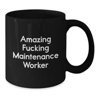 Load image into Gallery viewer, Maintenance Worker Keepsake Black Coffee Mug for Him Birthday Gift - Additional