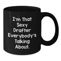 Load image into Gallery viewer, Drafter Keepsake Black Coffee Mug for Him Birthday Gift with Quote - Additional