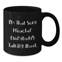 Load image into Gallery viewer, Preacher Keepsake Black Coffee Mug for Him Birthday Gift - Additional