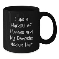 Load image into Gallery viewer, Funny Domestic Medium Hair Cat Black Coffee Mug Gifts from Friends for Domestic Medium Hair Cat Graduation Unique - Additional