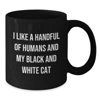 Load image into Gallery viewer, Funny Black and White Cat Lover Gifts from Friends, Unique Black Coffee Mug for Women, Graduation Unique Gifts - Additional