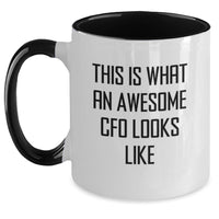 Load image into Gallery viewer, Funny CFO Gifts from Friends and Family - This Is What An Awesome Cfo Looks Like Two Tone Coffee Mug for Birthday - Main