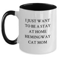 Load image into Gallery viewer, Hemingway Cat Gifts, Funny Quote, Two Tone Coffee Mug, Gifts from Friends, for Stay at Home Cat Mom, Birthday Unique Gifts - Main
