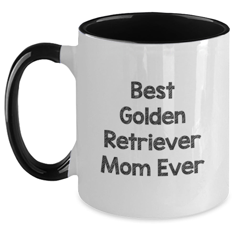 Funny Golden Retriever Dog Gifts from Mom - Best Golden Retriever Mom Ever Two Tone Coffee Mug for Golden Retriever Dog Lovers, Graduation Unique Gifts - Main