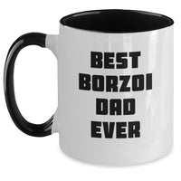 Load image into Gallery viewer, Funny Borzoi Dog Two Tone Coffee Mugs Gifts from Dad for Birthday Unique Presents - Main