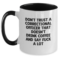 Load image into Gallery viewer, Funny Correctional Officer Gifts from Friends - Two Tone Coffee Mug with Inspirational Quote - Unique Christmas Unique Gifts for Correctional Officer Men - Main
