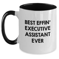 Load image into Gallery viewer, Funny Executive Assistant Gifts for Men - Best Effin' Two Tone Coffee Mug, Christmas Unique Presents from Friends, Coworkers, Family - Main
