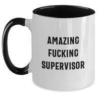 Load image into Gallery viewer, Supervisor Keepsake Two Tone Coffee Mug for Him Birthday Gift Black &amp; - Main