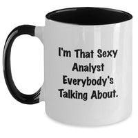 Load image into Gallery viewer, Analyst Keepsake Mug for Him Birthday Gift – Black &amp; White Ceramic 11oz - Main
