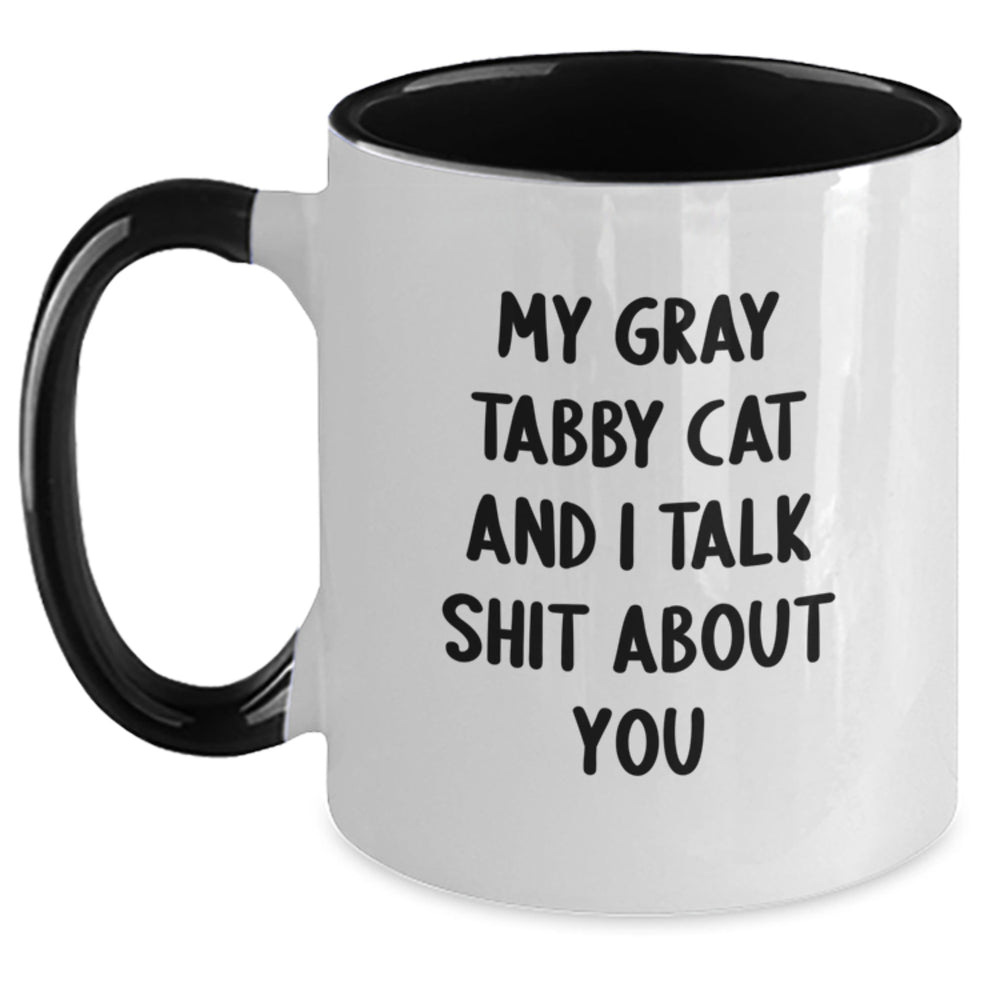 Gray Tabby Cat Funny Mugs Gifts from Family to Gray Tabby Cat Lovers, Unique Graduation Gifts for Men, Women, Friends, Coworkers, and Family - Main