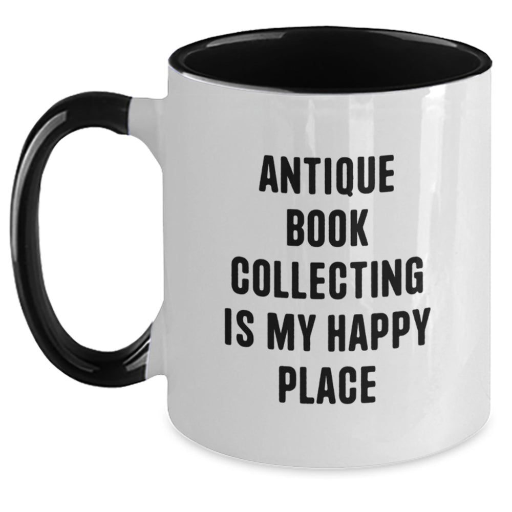 Antique Book Collecting Gifts for Him Her Friends - Funny Two Tone Coffee Mug - Gifts from Family Friends Coworkers - Main