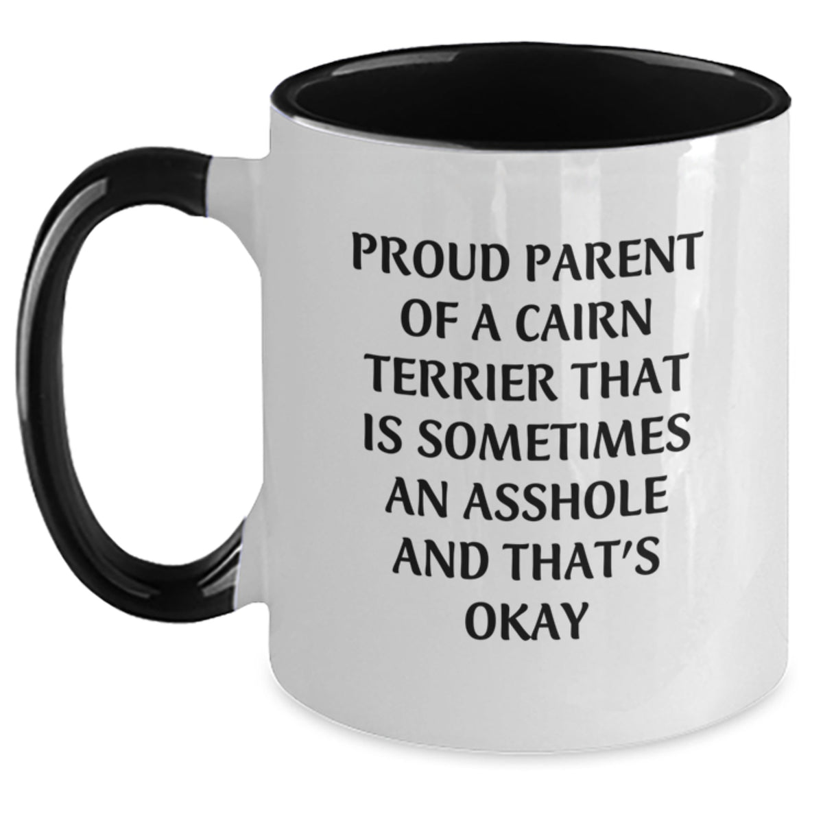 Cairn Terrier Dog Gifts for Proud Parents - Funny Two Tone Coffee Mug, Gifts from Men to Friends on Graduation - Main