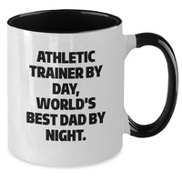 Load image into Gallery viewer, Funny Gifts from Men to World's Best Dad - Athletic Trainer by Day, Unique Christmas Unique Gifts for Athletic Trainers, Two Tone Coffee Mug - Additional