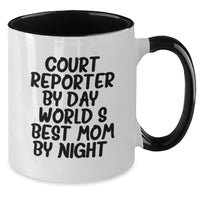 Load image into Gallery viewer, Funny Court Reporter Gifts from Men, Women, or Friends for Christmas Unique Gifts, Court Reporter Mom Two Tone Coffee Mugs - Additional
