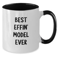 Load image into Gallery viewer, Funny Model Gifts from Mom Dad Friends - Best Effin' Model Ever Two Tone Coffee Mug for Him Her - Additional