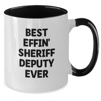 Load image into Gallery viewer, Funny Sheriff Deputy Gifts from Friends for Birthday Unique Mugs Two Tone Best Effin' Sheriff Deputy Ever - Additional
