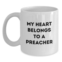 Load image into Gallery viewer, Funny Gifts from Family to Preacher White Coffee Mug My Heart Belongs To A - Unique Graduation Unique Gifts for Preacher - Main