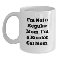 Load image into Gallery viewer, Funny Bicolor Cat Mom Gifts for Her Graduation Unique White Coffee Mug - Main
