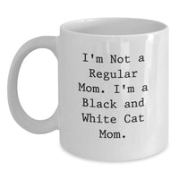 Load image into Gallery viewer, Funny Black and White Cat Mom White Coffee Mug, Gifts from Mom to Black and White Cat Lover, Graduation Unique Gifts - Main