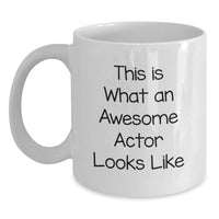 Load image into Gallery viewer, Funny Actor Gifts from Friends, White Coffee Mug, This Is What An Awesome Actor Looks Like, Birthday Unique Gifts for Actor - Main