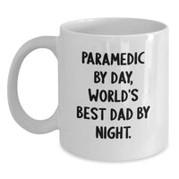 Load image into Gallery viewer, Funny Rescue Worker Gifts for Rescue Workers, White Coffee Mug, Rescue Worker By Day, World's Best Dad By Night, Unique Christmas Unique Gifts from Men to Rescue Workers - Main