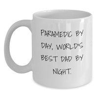 Load image into Gallery viewer, Funny Rescue Worker Gifts for Men - Rescue Worker by Day World's Best Dad Mug, White Coffee Mug for Valentine's Unique Gifts from Family - Main