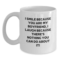 Load image into Gallery viewer, Funny Sweetheart Gifts from Women, Gifts for Sweetheart, I Smile Because You Are My White Coffee Mug - Main
