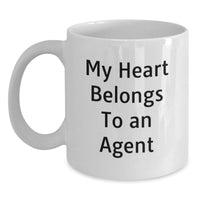Load image into Gallery viewer, Funny Agent Gifts from Family - My Heart Belongs To An Agent White Coffee Mug for Agent Graduation Unique Gifts - Main