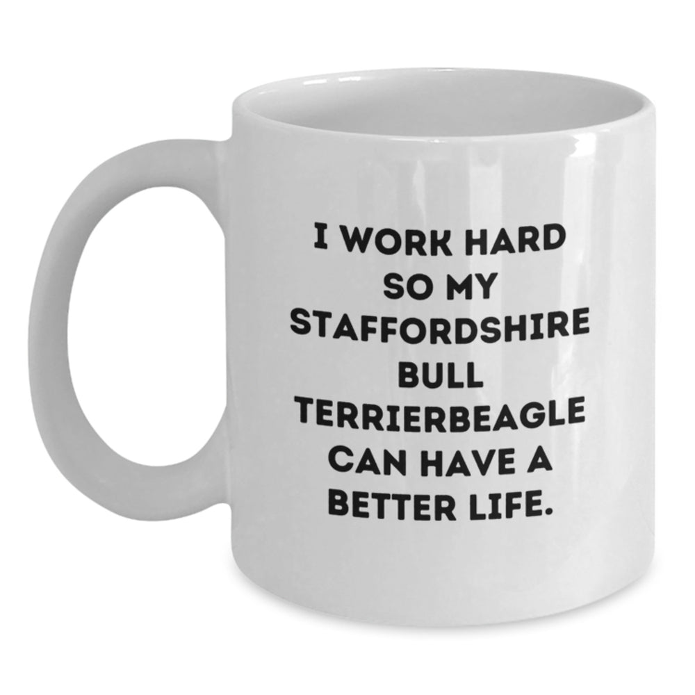 Staffordshire Bull Terrier Dog Lovers Funny Quote Gifts from Family to Birthday Friends and Mom, White Coffee Mug - Main
