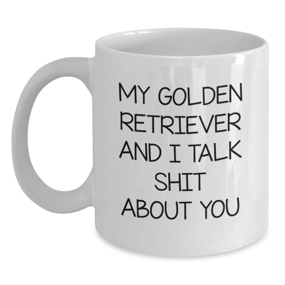 Funny Golden Retriever Dog Gifts for Men, White Coffee Mug, Christmas Unique Presents from Friends - Main