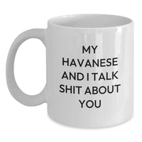 Load image into Gallery viewer, Havanese Dog Gifts Funny White Coffee Mug My Havanese And I Talk Shit About You Birthday from Family to Friends - Main
