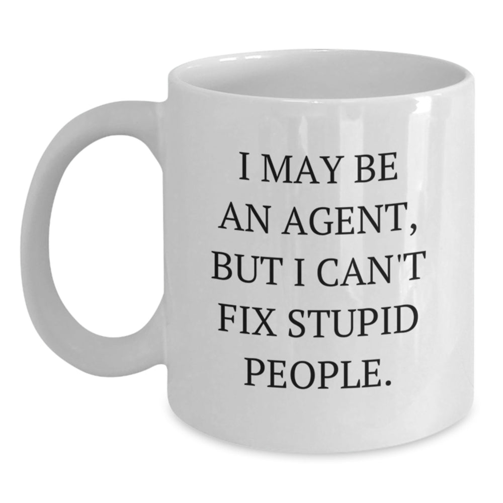 Funny Agent White Coffee Mugs for Christmas Unique Gifts from Friends to Agent Men - Main