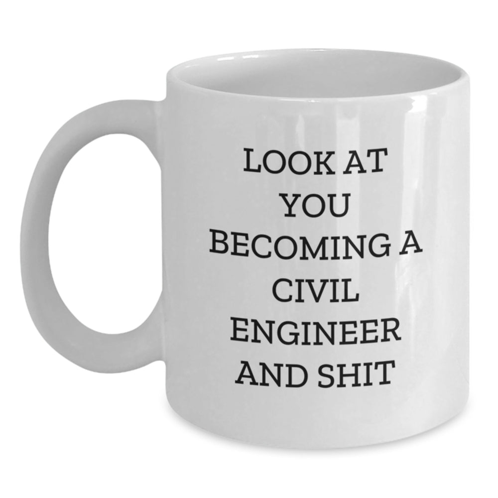Civil Engineer Gifts, Funny White Coffee Mugs, Christmas Unique Ideas for Men, Women, Friends, Coworkers, Family, Gifts from Family, Gifts for Civil Engineer Friends - Main