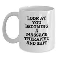 Load image into Gallery viewer, Funny Massage Therapist Gifts - White Coffee Mug - Gifts for Massage Therapist Friends on Valentine's from Someone Who's Proud of You - Main