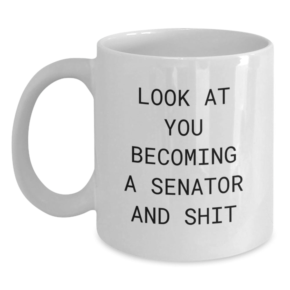 Funny Senator Gifts, Unique White Coffee Mugs for Senator, Christmas Unique Gifts from Friends to Men Senators - Main