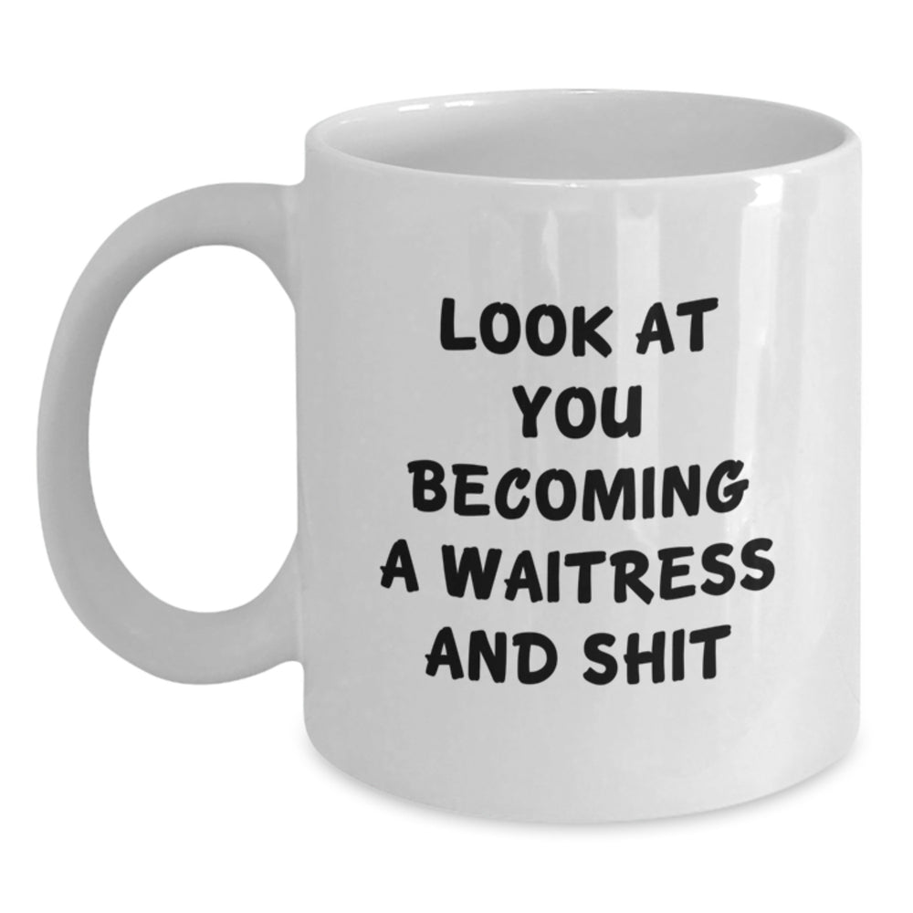 Funny Waitress Gift Mug for Christmas Unique Presents from Friends to Waitress - Main