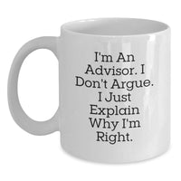 Load image into Gallery viewer, Funny Advisor White Coffee Mug Gifts from Family for Advisor Friends Coworkers Unique Christmas Unique Gifts - Main
